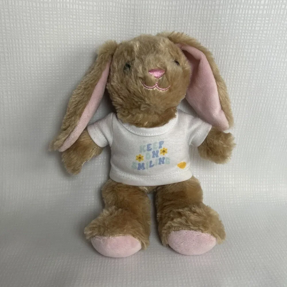 Build A Bear Mini 9” Bunny W “Keep On Smiling” Shirt Soft Stuffed Animal Toy - Picture 3 of 6